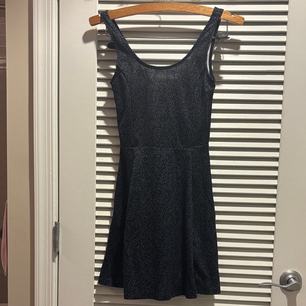 H&M Casual Black and White Polka Dot Mini Fit and Flare Dress